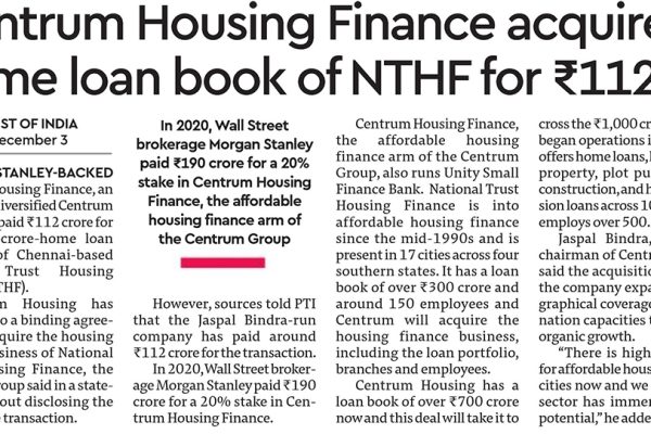 Acquires Natrust Housing Finance
